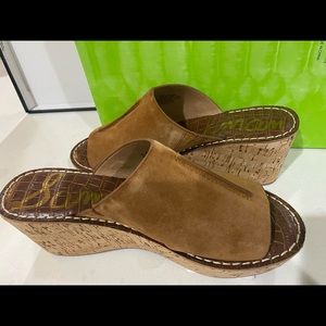 Brown suede Sam Edelman wedges